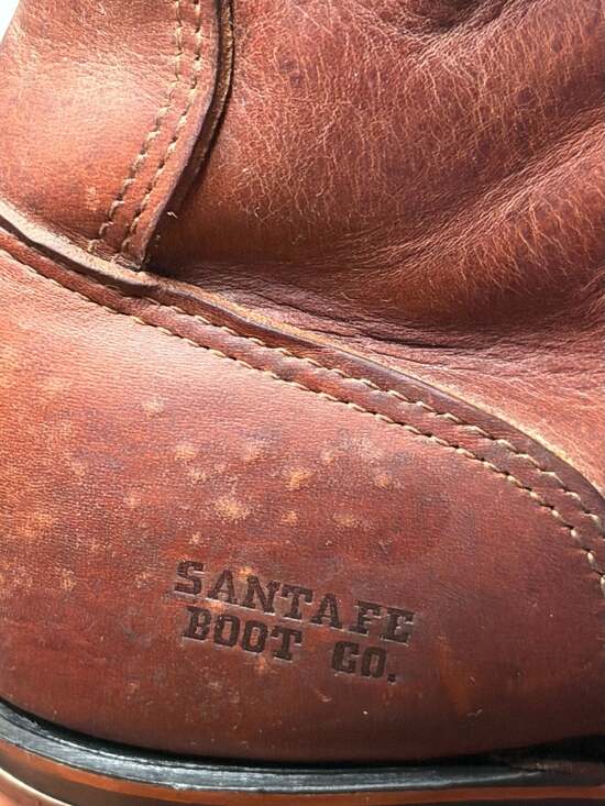 Santa Fe Boot Co. Vintage Brown Leather Kiltie Lace Up Work Boots with Vibram So main image 8